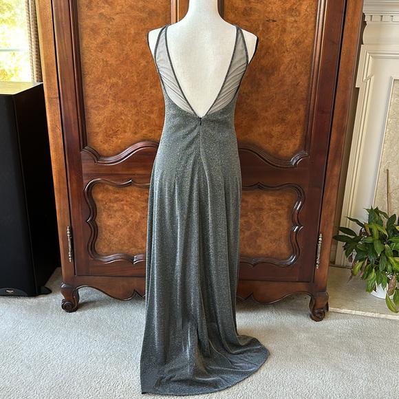 Rimini Sleeveless Silver Metallic Maxi Dress - Picture 4 of 12